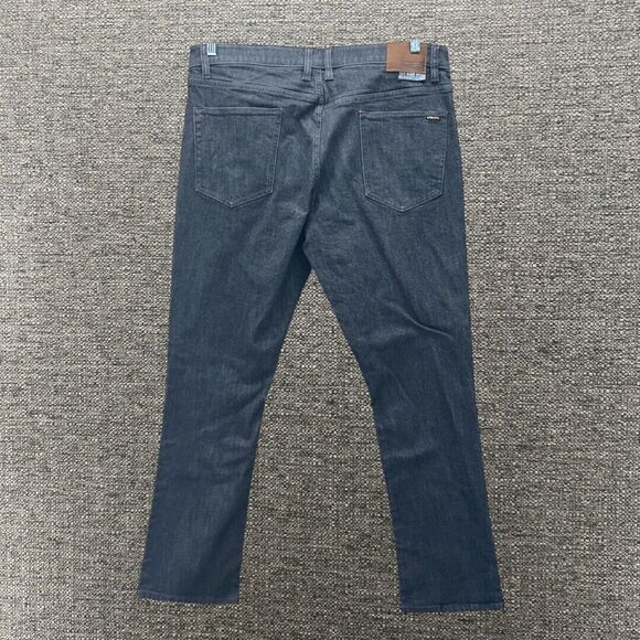 Volcom Jeans Mens 38 Black Vorta Slim Straight Medium Wash Classic Preppy - Picture 2 of 13